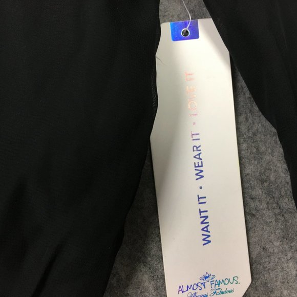 Almost Famous Dress S Long Sleeve Black Chiffon Belted A Line V Neck Casual - Picture 4 of 16